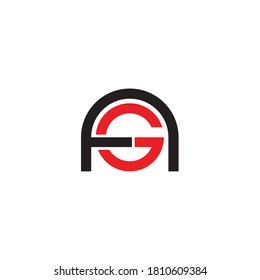 Una letra y una letra G, diseño de logotipo vectorial