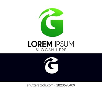 Letter G vector logo design. Arrow icon concept. Modern logo for brand identity. Creative symbol element or template