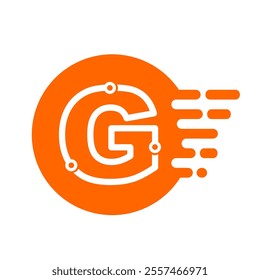 Letter G Vector Logo Design. Initial G cyber logo connector cartoon style. Can use to bussiness or education research club organisation. Creative sign vector icon. Startup Innovation Logo