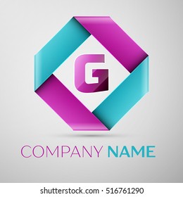 Letter G vector logo symbol in the colorful rhombus. Vector template for your design