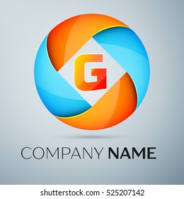 Letter G vector logo symbol in the colorful circle. Vector template for your design