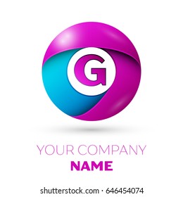 Letter G vector logo symbol in the colorful circle on white background. Vector template for your design