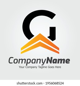 Plantilla para el logotipo del vector de la letra G, logotipo de la letra colorida G, inmobiliario, logotipo de construcción y diseño de la plantilla de vectores