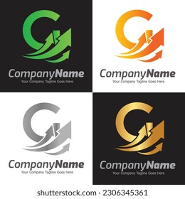 Plantilla para el logotipo del vector de la letra G, logotipo de la letra colorida G, logotipo de la empresa financiera, icono de la plantilla de diseño de los asesores del Instituto Financiero