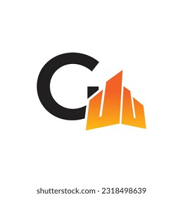 Plantilla para el logotipo del vector de la letra G, logotipo de la letra colorida G, inmobiliario, logotipo de construcción y diseño de la plantilla de vectores