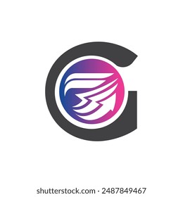 Plantilla del logotipo del Vector de la letra G, logotipo colorido de la letra G, logotipo de la compañía financiera, icono del Vector de la Plantilla del diseño del logotipo de los asesores del instituto financiero