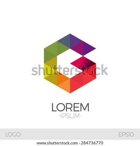 Letter G Vector Origami Logo icon. Colorful Abstract Design template element logo icon