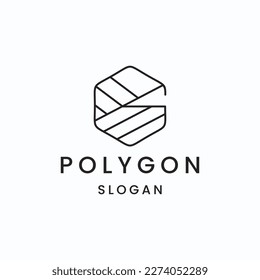 Icono del logotipo del polígono vector de la letra G. Icono del logotipo de la plantilla de diseño de abstracto colorido