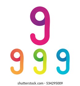 Letter G vector unusual bold rounded font. Gradient