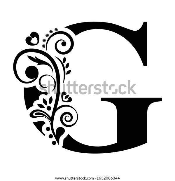 free victorian letter g clip art