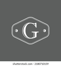 Letter G with vintage style and box frame. Creative design Letters in gray and white colors. emblem icon logo creative design illustration template