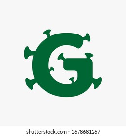 Buchstabe G mit Viren und Bakterien 