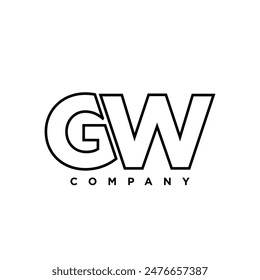 Letter G and W, GW logo design template. Minimal monogram initial based logotype.