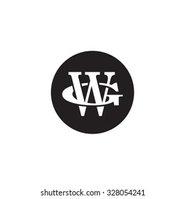 letter G and W monogram circle logo