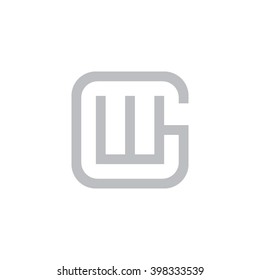 letter G and W monogram square shape logo gray