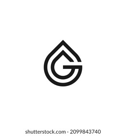 Letter G water drop logo design vector illustration