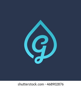 Letter G water drop logo icon design template elements