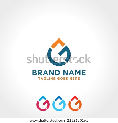 Letter G water drop logo design concept template