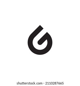 
letter G water drop simple symbol logo vector