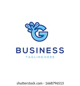 Letter G Water Splash Nature Creative Illustration Business Logo