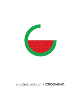 Letter G watermelon geometric symbol simple logo vector