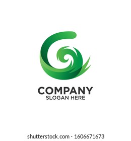 letter G with wave logo design