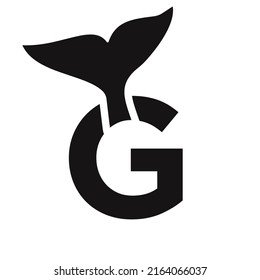Letter G Whale Logo Design Template Vector Sign