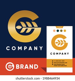 Letter G Wheat Logo Design Vector Icon Graphic Illustration