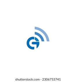 Letter G WiFi Wave Logo