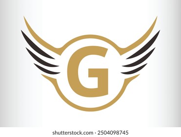 Letter G Wing Logo Design Initial Flying Wing With Letter Logo