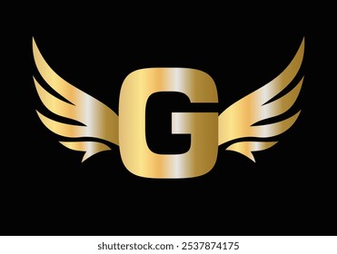 Letter G Wing Logo Design Concept With Wing Symbol Vector Sign