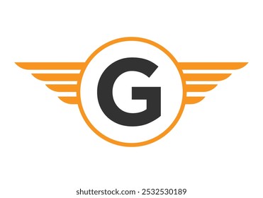 Letter G Wing Logotype. Speed Symbol Vector