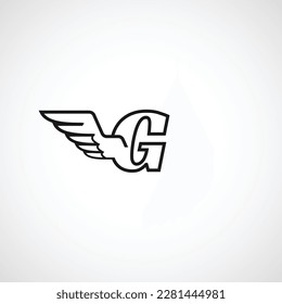 Letter G Wing luxury Logo of business name identity initial monogram logotype Eagle icon Bird symbol vector