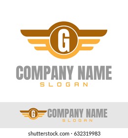 Letter G Wings Logo Design template