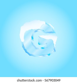 letter G (winter style,ice)