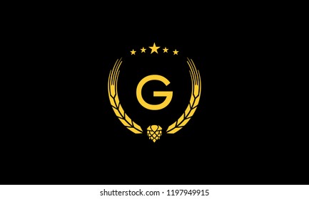 LETTER G WREATH LOGO WITH NEGATIVE SPACE EFFECT FOR ILLUSTRATION OR LOGO DESIGN USE