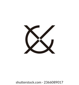 Letter G and x circle geometric symbol simple logo vector