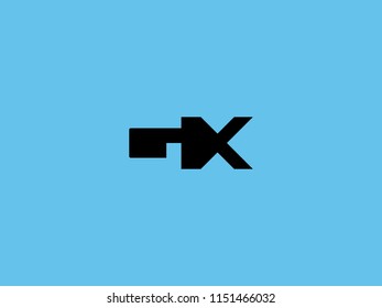 letter g and x with negative space effect for illustration use