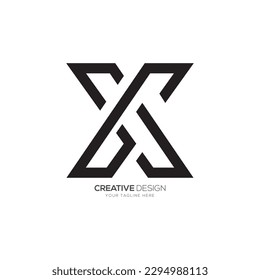 Letter G X unique line art modern gaming logo branding