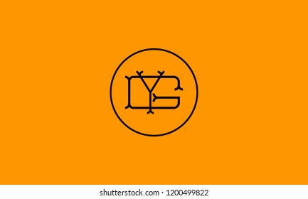 LETTER G AND Y LOGO WITH CIRCLE FRAME FOR LOGO DESIGN OR ILLUSTRATION USE