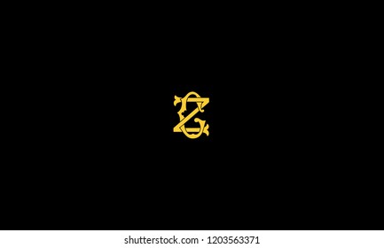 LETTER G AND Z MONOGRAM LOGO FOR ILLUSTRATION OR LOGO DESIGN USE
