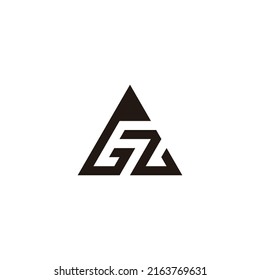 Letter G and Z triangle geometric symbol simple logo vector