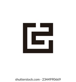 Letter G2 square geometric symbol simple logo vector