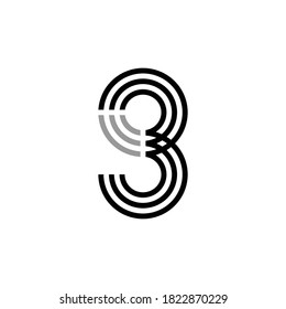 Letter G3 3G circle lines logo design logo template