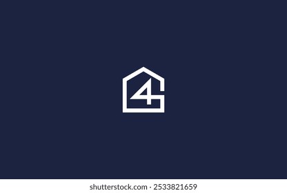 letra g4 com ícone de logotipo house design vetor design modelo inspiração