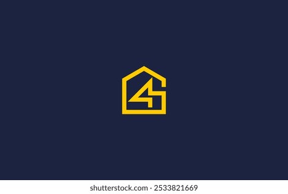 letra g4 com ícone de logotipo house design vetor design modelo inspiração