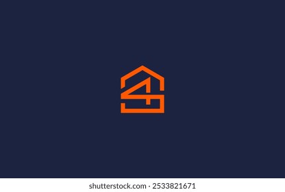 letra g4 com ícone de logotipo house design vetor design modelo inspiração