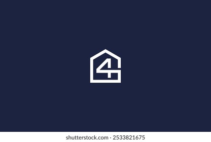 letra g4 com ícone de logotipo house design vetor design modelo inspiração