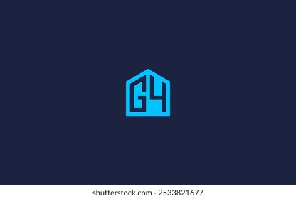 letra g4 com ícone de logotipo house design vetor design modelo inspiração