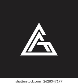 Letter GA or AG logo design in triangle shape.